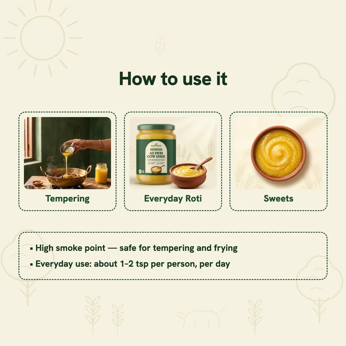 A2 Gir Cow Ghee · How to use it
