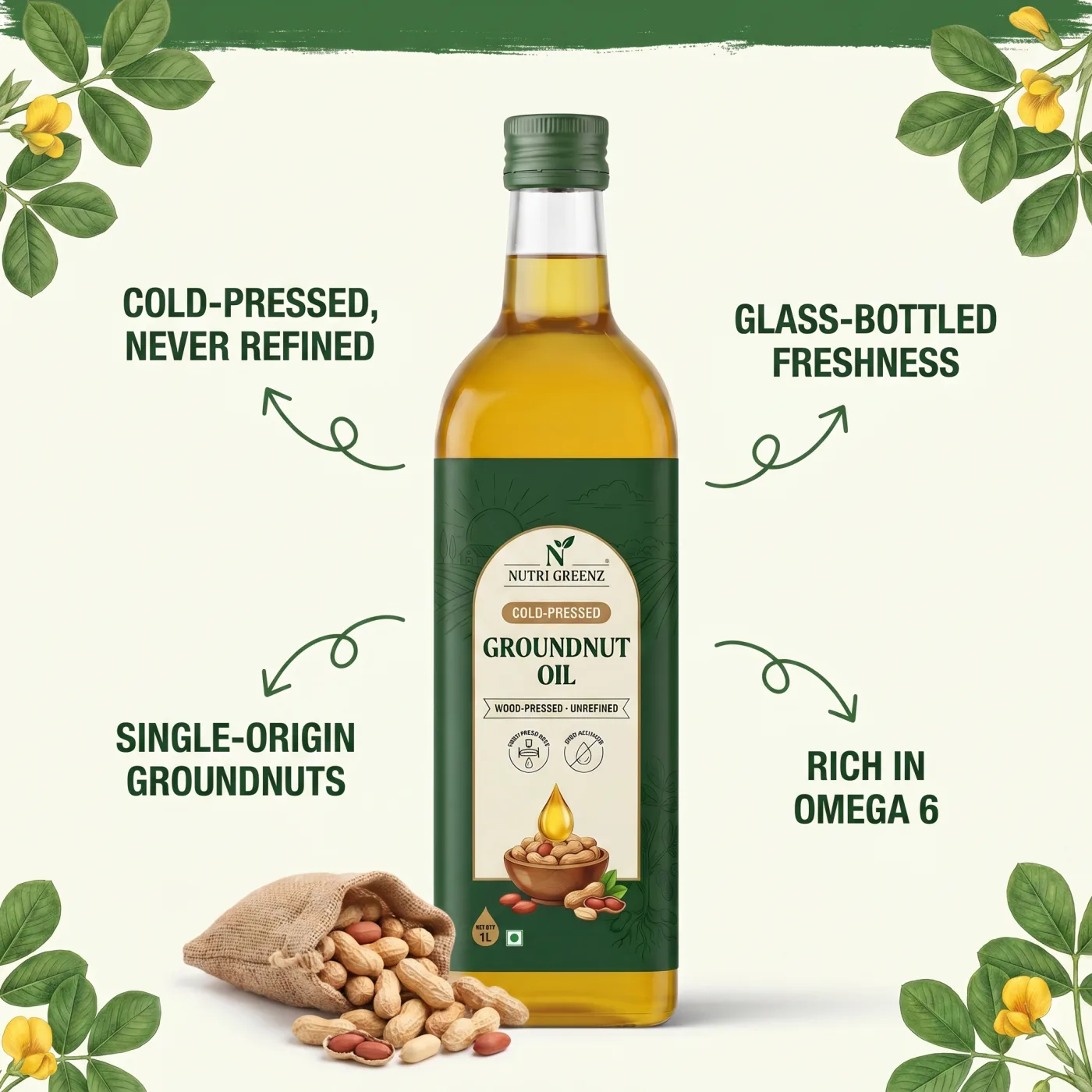 Why our cold-pressed oil · first press, cholesterol free, rich in omega 6