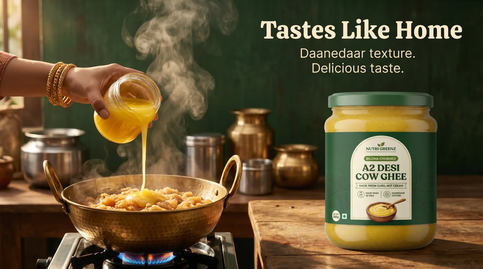 Tastes like home · daanedaar texture, delicious taste